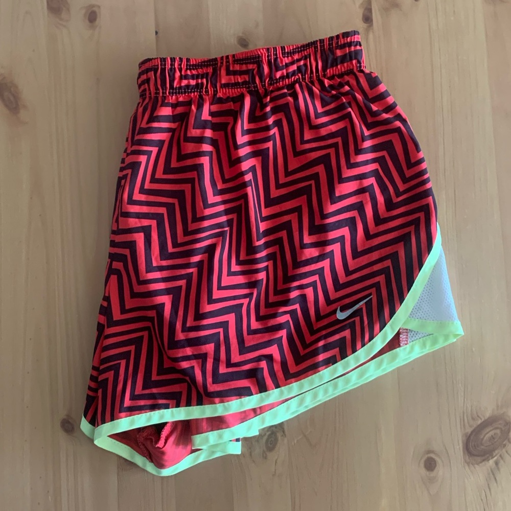 Pink and black zig-zag Nike running shorts